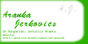 aranka jerkovics business card